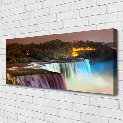 Canvas doek foto Bos waterval natuur