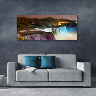 Canvas doek foto Bos waterval natuur