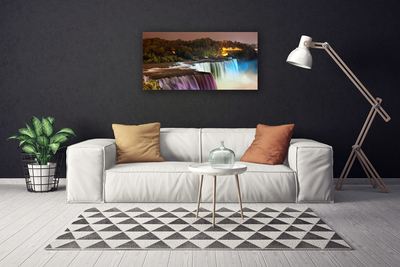 Canvas doek foto Bos waterval natuur