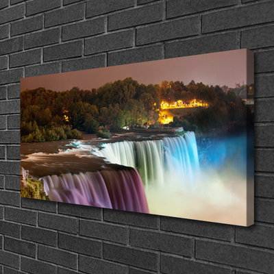 Canvas doek foto Bos waterval natuur