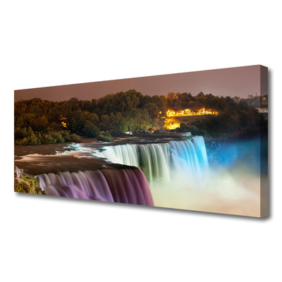 Canvas doek foto Bos waterval natuur