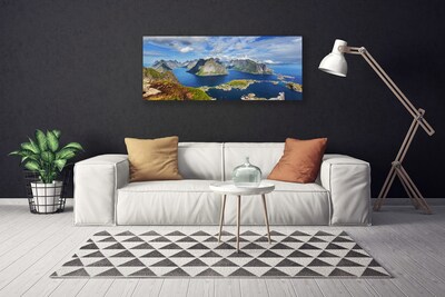 Canvas doek foto Mountain landscape sea bay