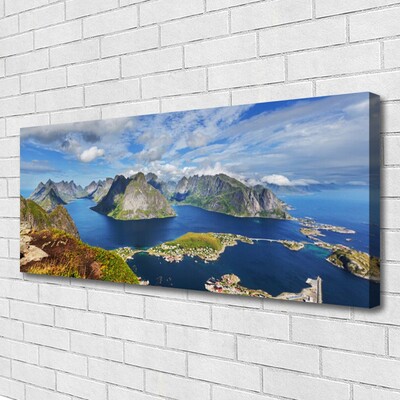 Canvas doek foto Mountain landscape sea bay