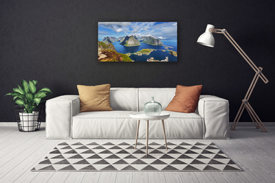 Canvas doek foto Mountain landscape sea bay