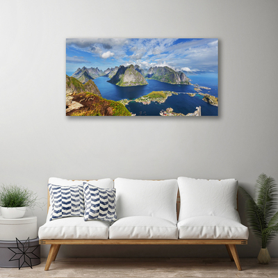 Canvas doek foto Mountain landscape sea bay