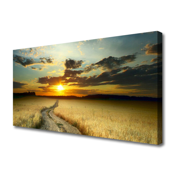 Canvas doek foto Lane veld landschap