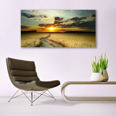 Canvas doek foto Lane veld landschap