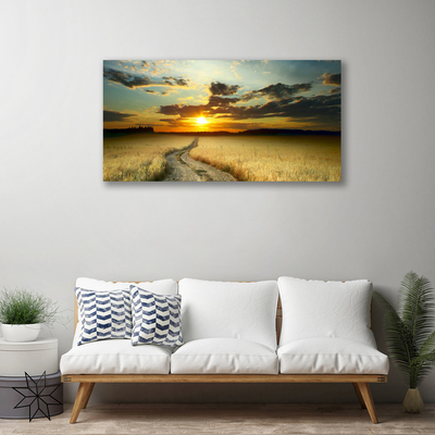 Canvas doek foto Lane veld landschap