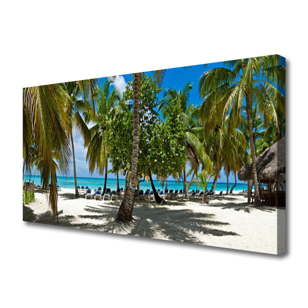 Canvas doek foto Beach palm trees landscape