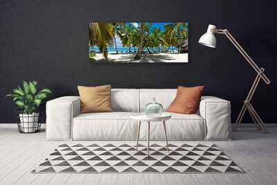 Canvas doek foto Beach palm trees landscape