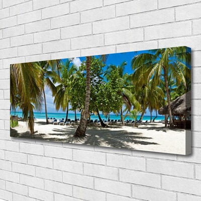 Canvas doek foto Beach palm trees landscape