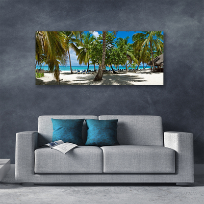 Canvas doek foto Beach palm trees landscape