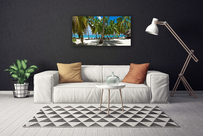 Canvas doek foto Beach palm trees landscape