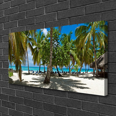 Canvas doek foto Beach palm trees landscape