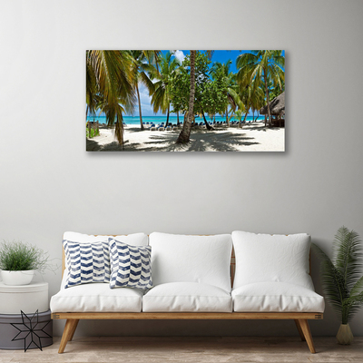 Canvas doek foto Beach palm trees landscape