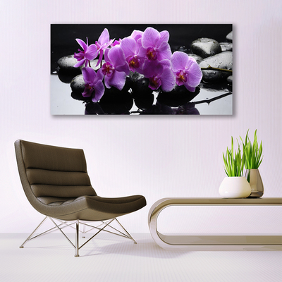 Canvas doek foto Stenen bloem plant