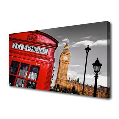 Canvas doek foto Telefooncel londen