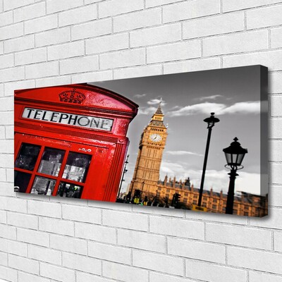 Canvas doek foto Telefooncel londen