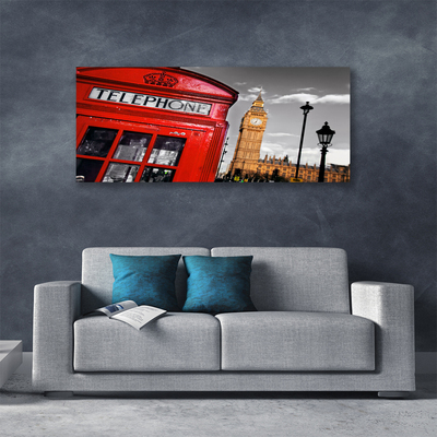 Canvas doek foto Telefooncel londen