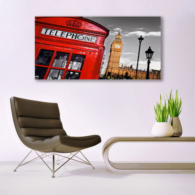 Canvas doek foto Telefooncel londen