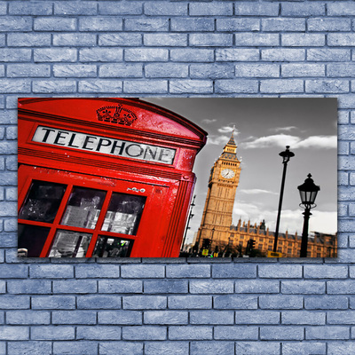 Canvas doek foto Telefooncel londen