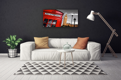 Canvas doek foto Telefooncel londen