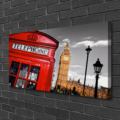 Canvas doek foto Telefooncel londen