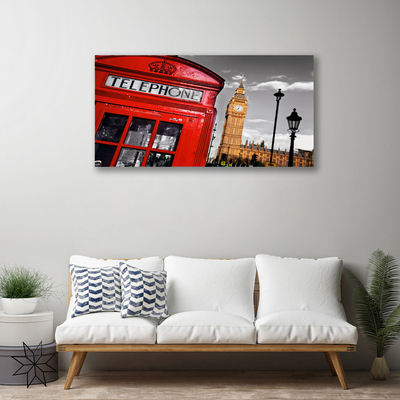 Canvas doek foto Telefooncel londen