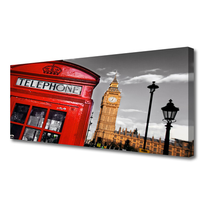 Canvas doek foto Telefooncel londen