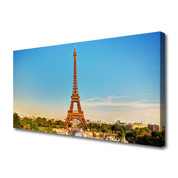 Canvas doek foto Eiffeltoren in parijs stad