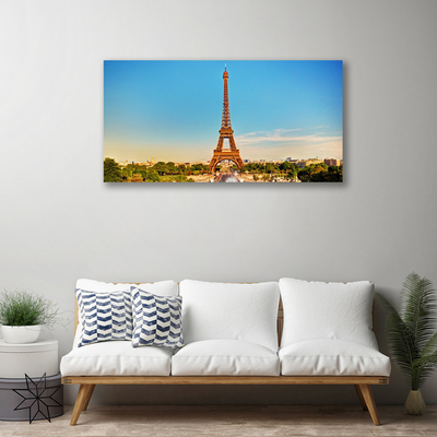 Canvas doek foto Eiffeltoren in parijs stad