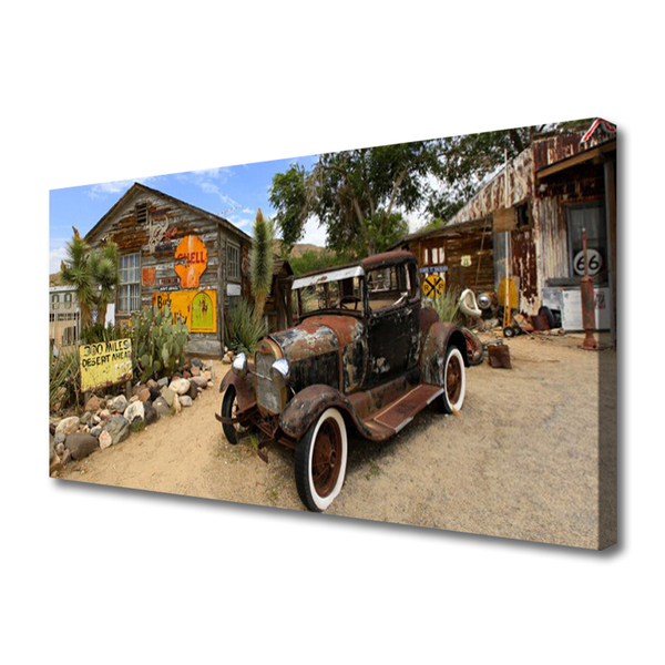 Canvas doek foto Old car architecture