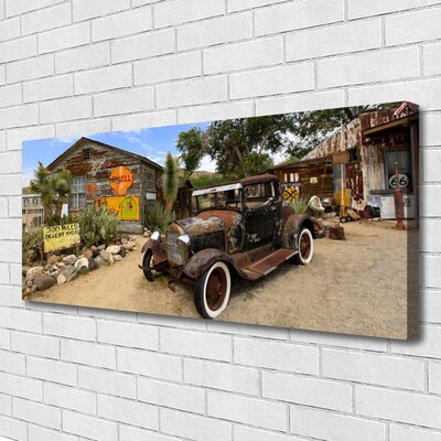 Canvas doek foto Old car architecture