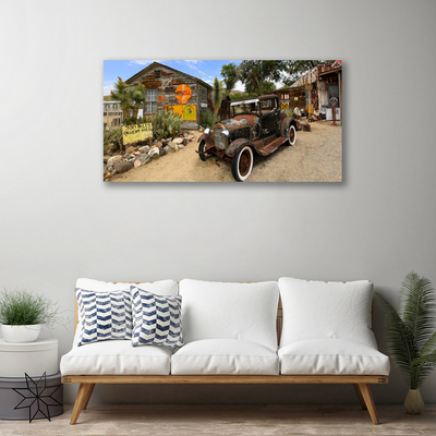 Canvas doek foto Old car architecture