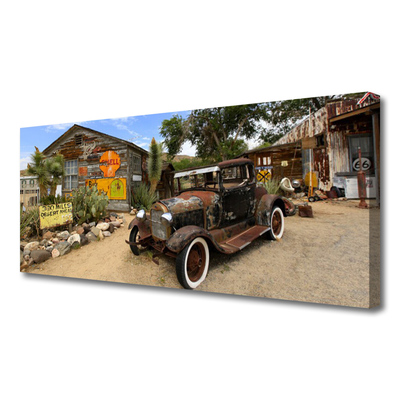 Canvas doek foto Old car architecture