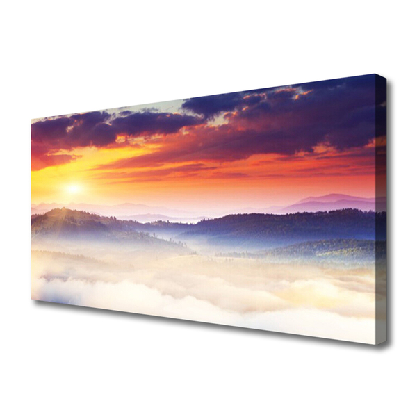 Canvas doek foto Sun mountain landscape