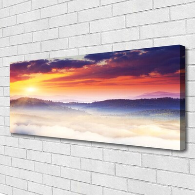 Canvas doek foto Sun mountain landscape