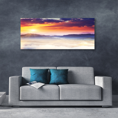 Canvas doek foto Sun mountain landscape