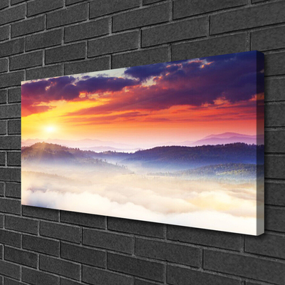 Canvas doek foto Sun mountain landscape