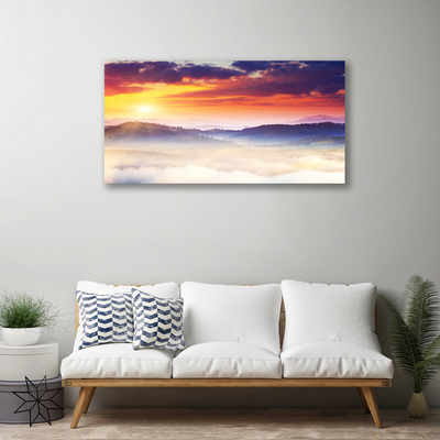 Canvas doek foto Sun mountain landscape