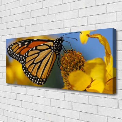 Canvas doek foto Butterfly flower nature