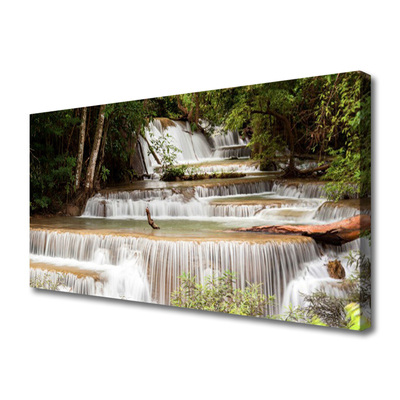 Canvas doek foto Boswaterval nature