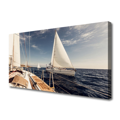 Canvas doek foto Overzees landschap boat