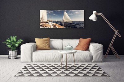 Canvas doek foto Overzees landschap boat