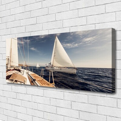 Canvas doek foto Overzees landschap boat