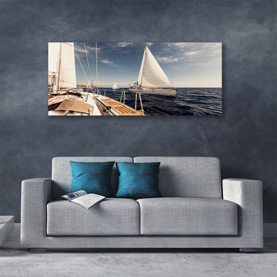 Canvas doek foto Overzees landschap boat