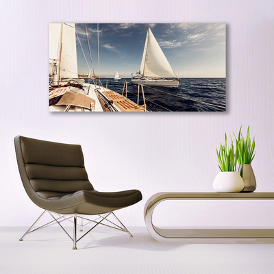 Canvas doek foto Overzees landschap boat