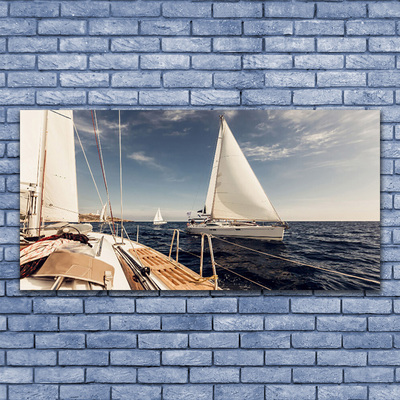 Canvas doek foto Overzees landschap boat