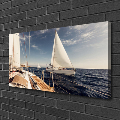 Canvas doek foto Overzees landschap boat