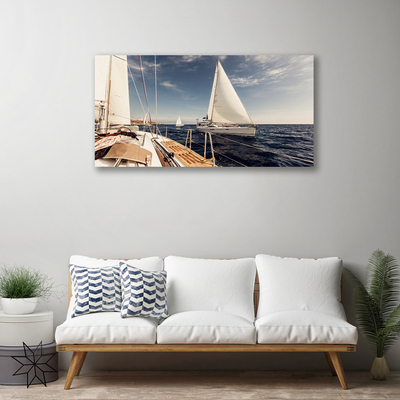 Canvas doek foto Overzees landschap boat